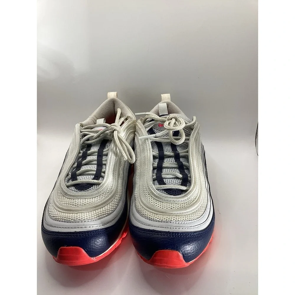 Size 8.5 - Nike Air Max 97 Platinum Navy Orange W